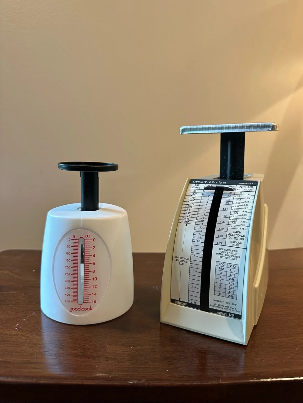 Vintage • set of two scales • usps scale and kitchen scale
